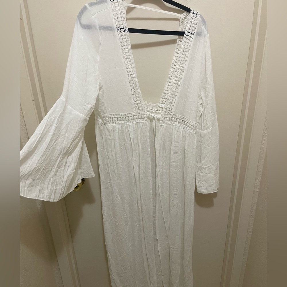 Cupshe tie front beach cover up / kimono